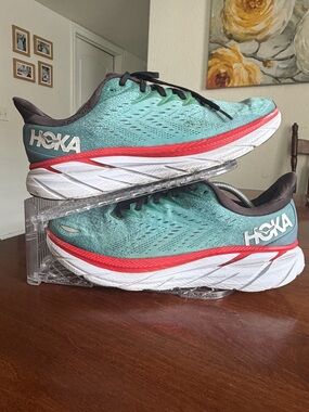 Hoka One One HOKA Clifton 8 Aquarelle mens Size 12.2E Running Shoe